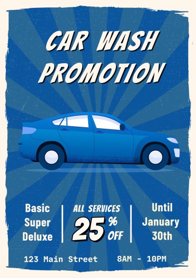 Car Wash Service Promotion Poster Business Introduction
