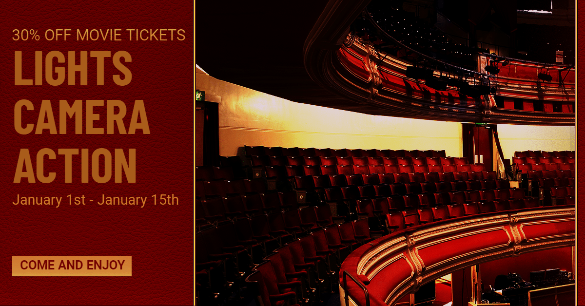 Cinema New Year Promotion Ecommerce Banner预览效果