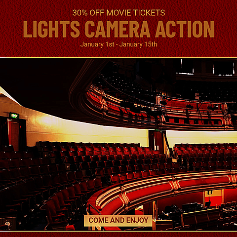 Cinema Movie Theatre New Year Promo Ecommerce Product Image