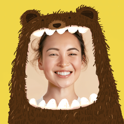 Cartoon Animal Headframe Instagram Post Image Profile