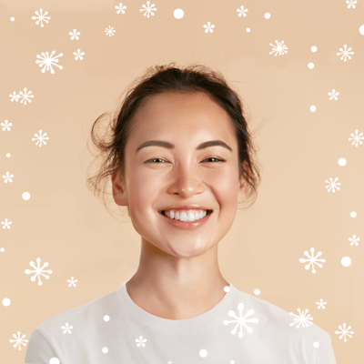 Simple Style Snowflake Surround Head Portrait Template Poster Instagram Post Profile
