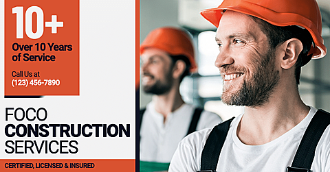 Construction Service Introduction Template Poster Simple Style Ecommerce Banner