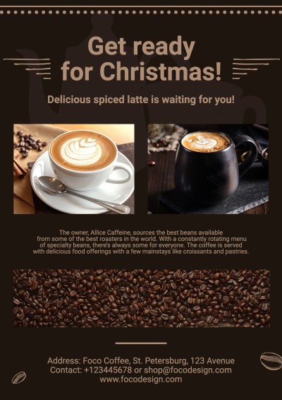 Coffee Shop Christmas Grand Opening Propaganda Flyer