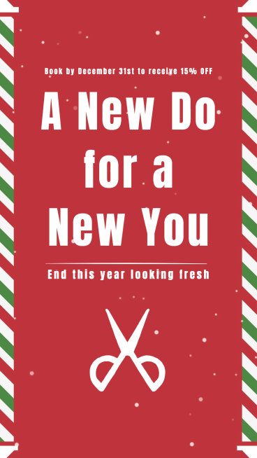 Makeup Hair Beauty New Year Promotion Template Poster Ecommerce Story预览效果