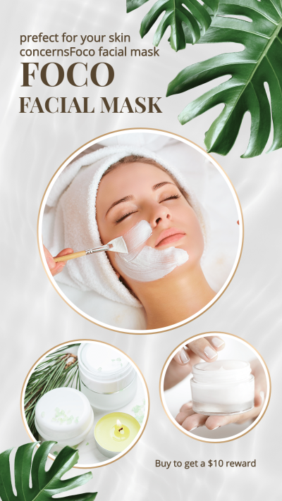 Simple Fashion Facial Mask Display Introduction Instagram Story