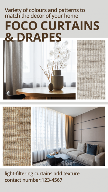 Literary Home Decor Curtains Display Promo Ecommerce Story预览效果