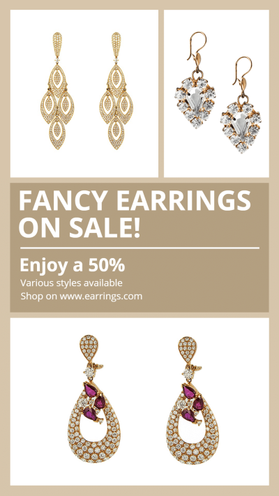Luxury Earring Discount Promo Instagram Story