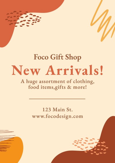 Minimalist Style Gift Shop New Arrivals Propaganda Flyer