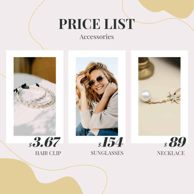 Fashion Accessories Price List Ecommerce Product Image预览效果