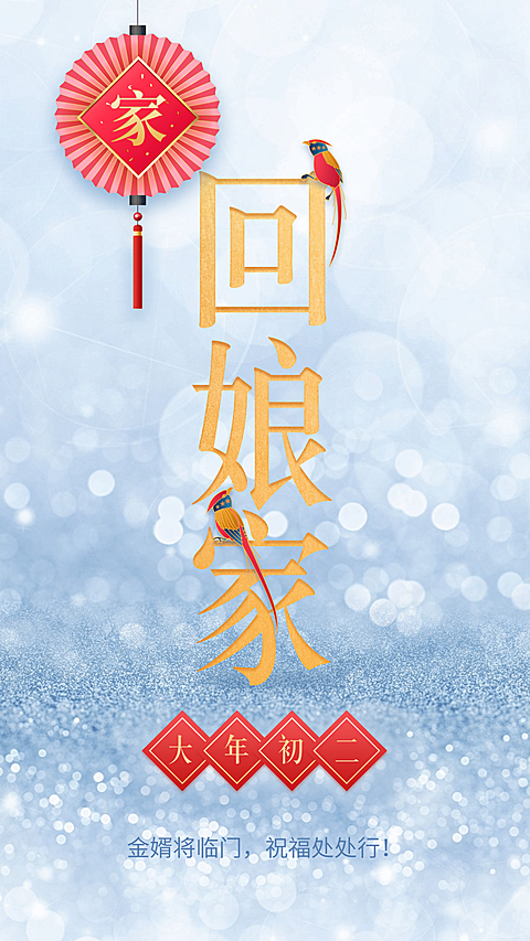 年俗套系海报回娘家金色