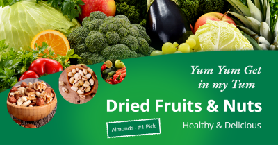 Dried Fruits & Nuts Promotion Template Fashion Simple Style Poster Ecommerce Banner