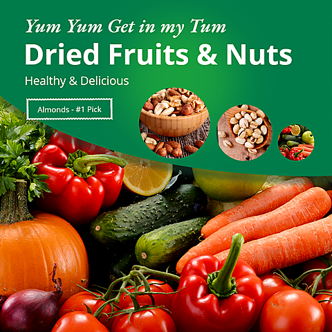 Dried Fruits & Nuts Promotion Template Fashion Simple Style Poster Ecommerce Product
