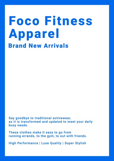 Fitness Apparels Brand New Arrivals Propaganda Flyer