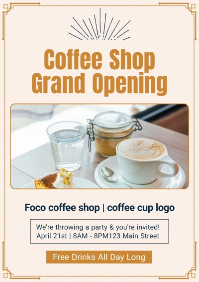 Fresh Style Coffee Shop Grand Opening Propaganda Flyer
