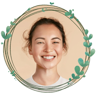 Simple Hand Painted Leaves Circle Frame Head Portrait Template Poster Instagram Post Profile