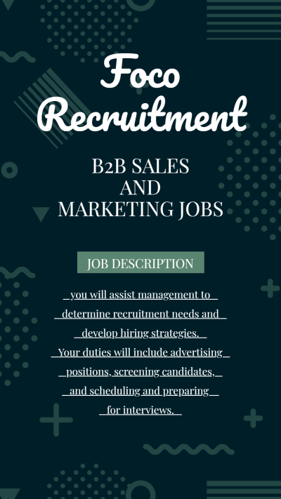 B2B Sale and Marketing Job Recruitment LinkedIn Post