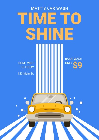 Car Wash Service Promotion Propagating Poster