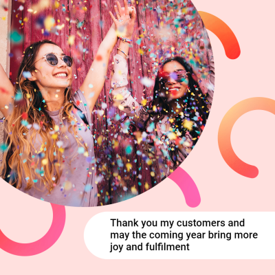 Simple Fashion New Year Customers Thanks Greeting Instagram Post