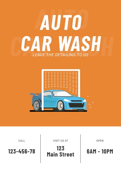 Minimalist Style Car Wash Service Promotion Poster