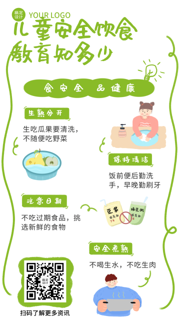 早幼教育儿饮食安全知识科普手帐预览效果