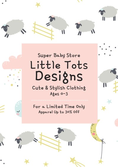 Cute Cartoon Style Baby Store Propaganda Poster