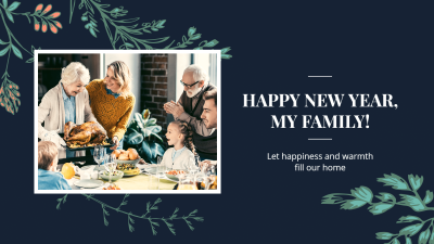 New Year Family Party Photo Simple Fashion Style Facebook Cover