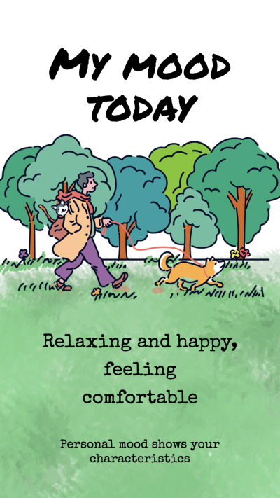 Simple Fresh Cartoon Personal Mood Record Instagram Story