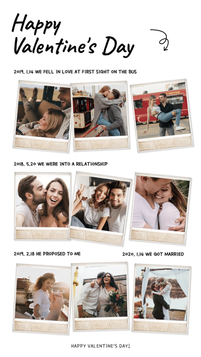 Retro Valentine's Day Couple Record Instagram Stroy