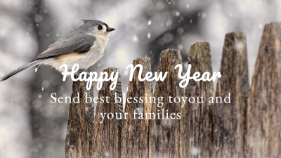 New Year's Blessing Winter Scenery Facebook Cover