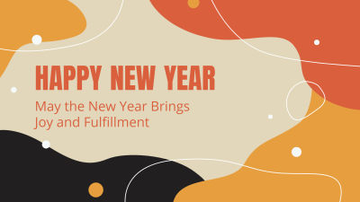 Simple Color Block Background New Year Greeting Text Facebook Cover