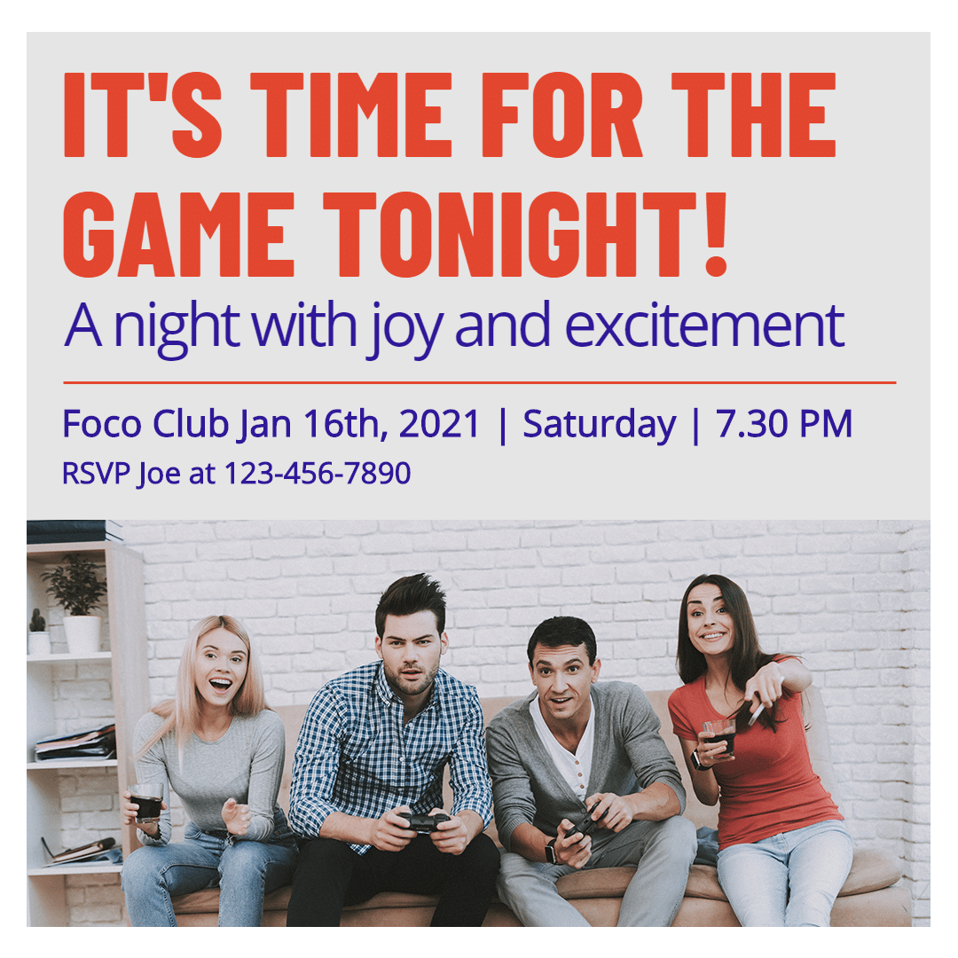 Simple Game Night Introduction Instagram Post