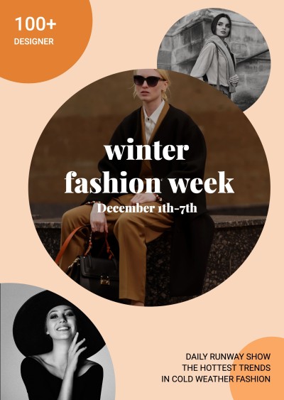 Literary Women's Wear Winter Fashion Show Propagating Poster