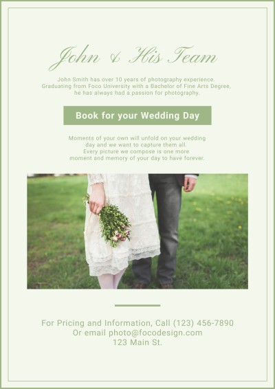 Wedding Photography Studio Services Propaganda Flyer