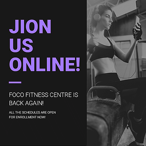 Online Fitness Center Promo Ecommerce Product Image