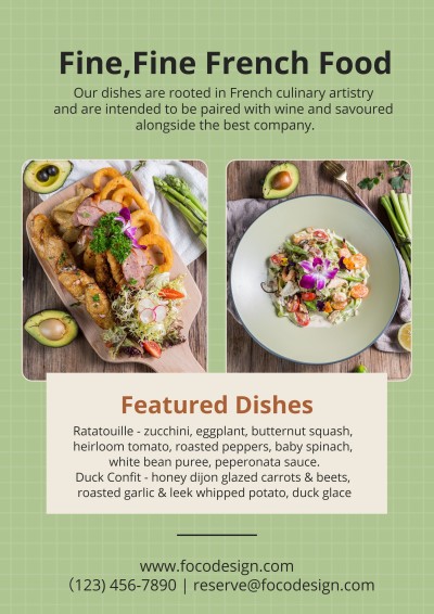French Food Restaurant Propaganda Flyer