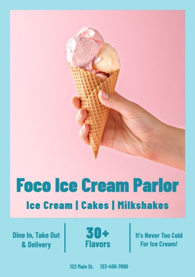 Cute Style Ice Cream Parlor Propaganda Flyer