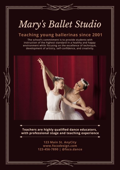 Retro Style Ballet Studio Recruits Propaganda Flyer
