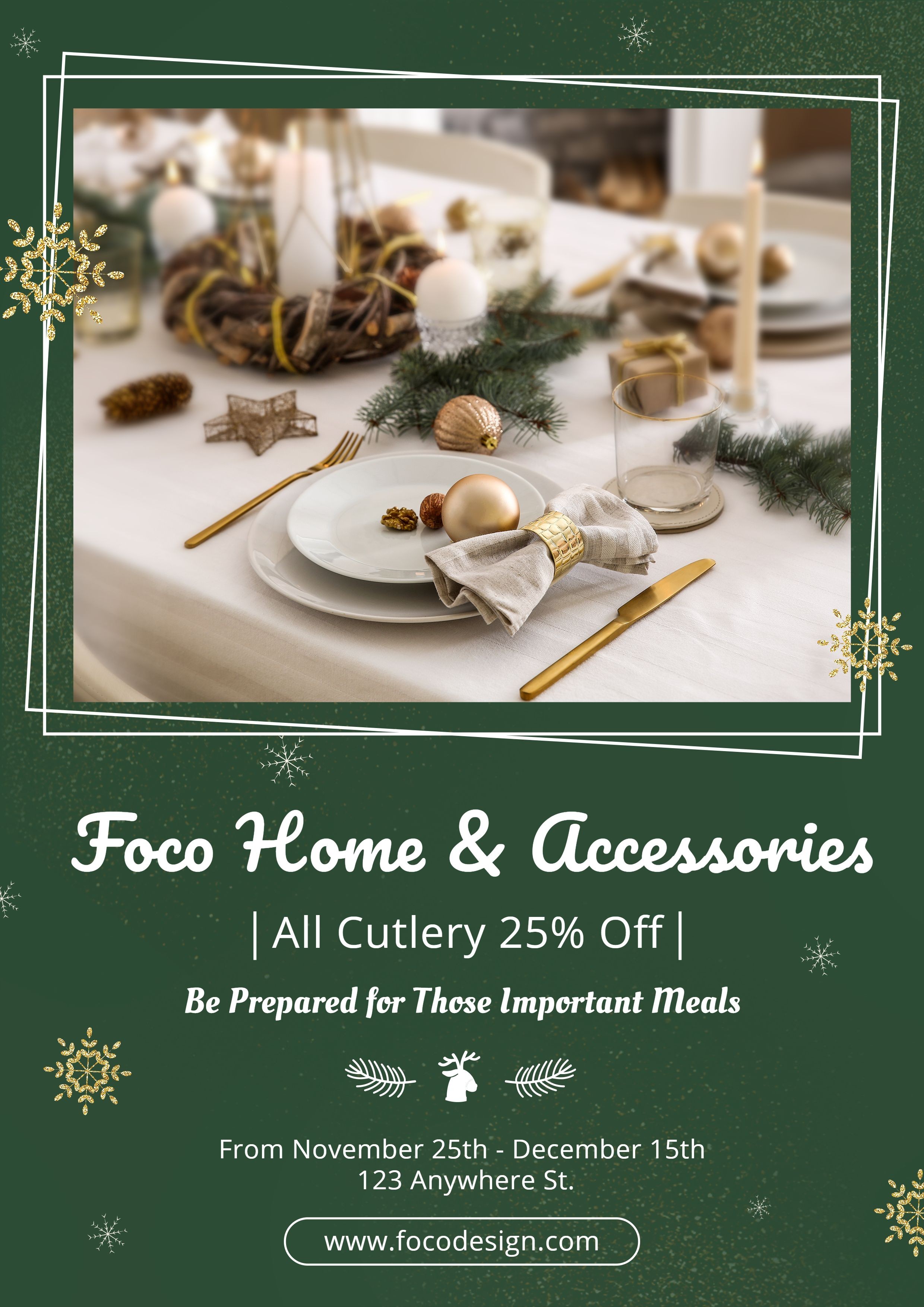 Christmas Meal Activities Promotion Discount Poster