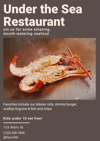Under The Sea Restaurant Propaganda Flyer