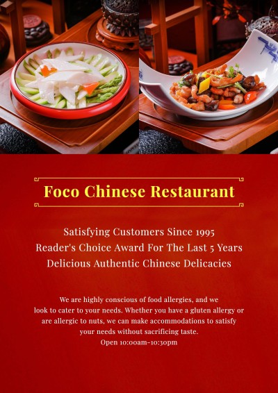 Chinese Restaurant Delicacy Propaganda Flyer