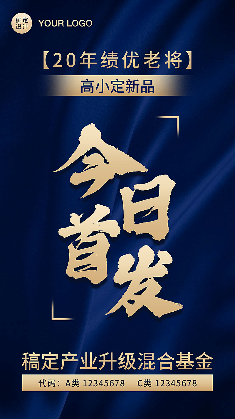 金融基金首发预告商务蓝色大字报