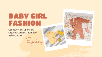 Simple Fashion Baby Girls Spring Outfit Display Facebook Cover