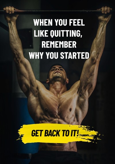Workout Exercise Fitness Inspirational Motivational Positive Quote Poster
