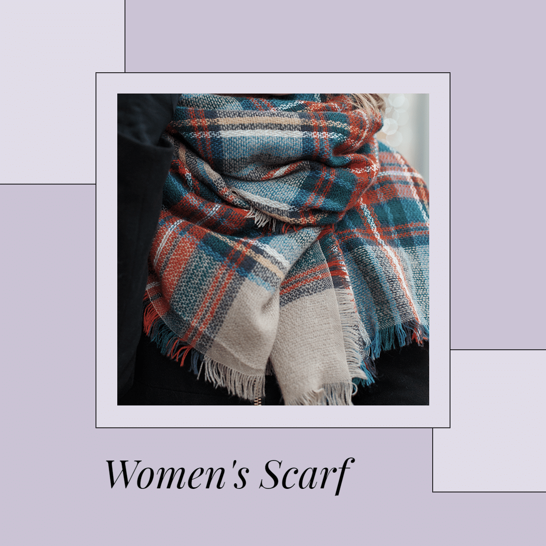 Fashion Women's Scarf Detail Display Ecommerce Product Image