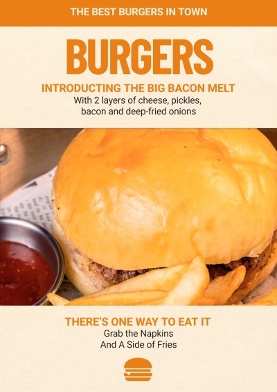 Fast Food Restaurant Burgers Introduction Propaganda Flyer