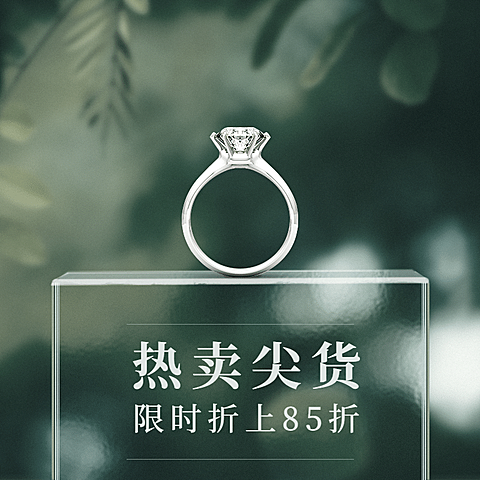 清新简约饰品戒指直通车主图