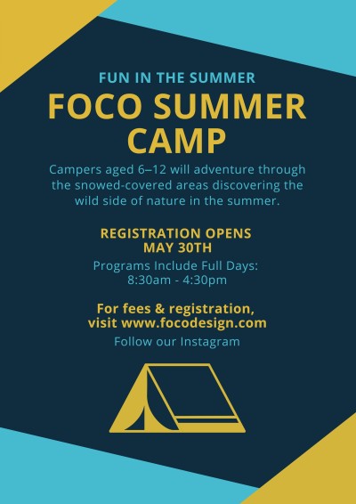 Simple Fashion Style Summer Camp Recruits Propaganda Flyer