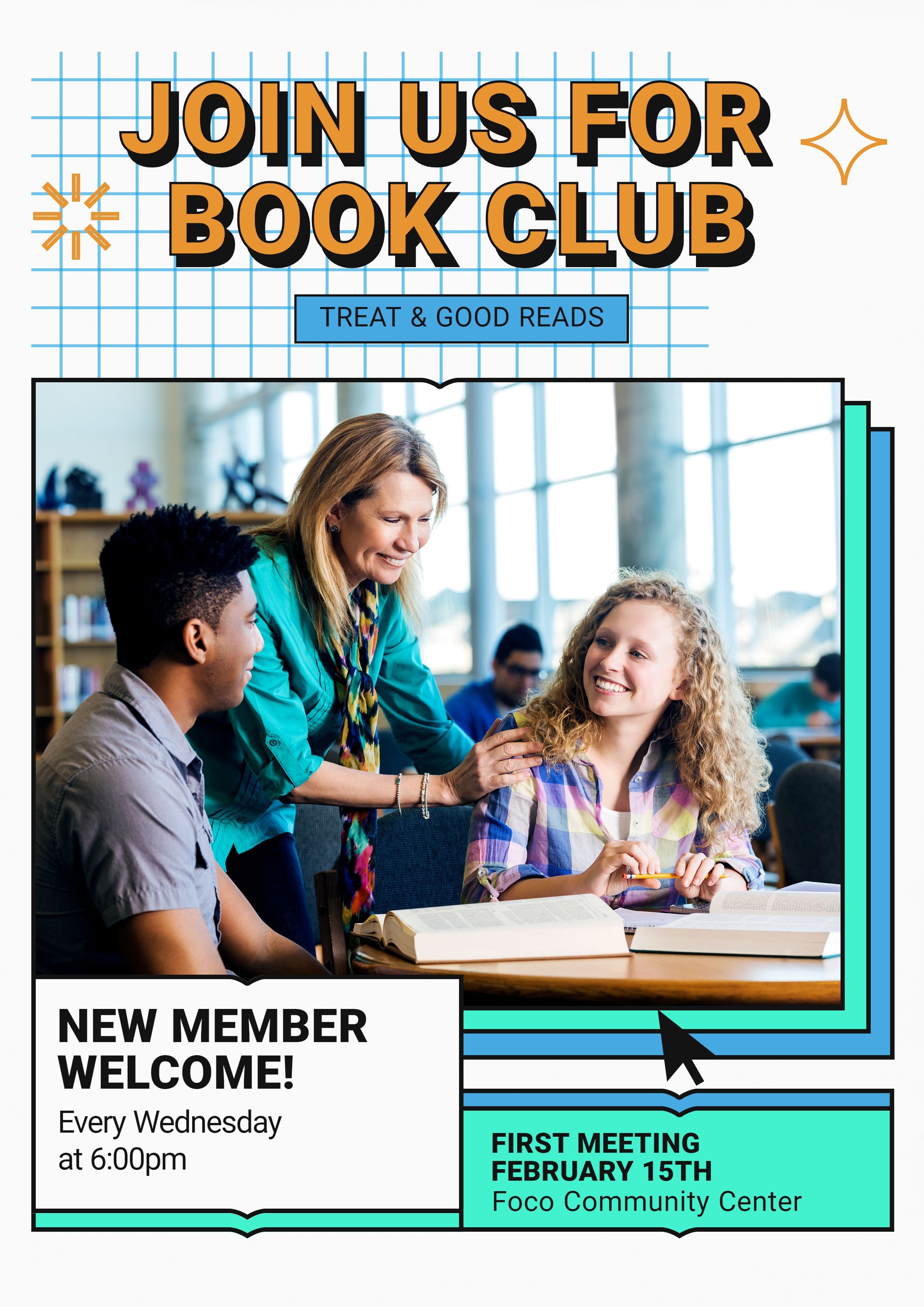 Book Club Propaganda Poster Simple Fashion Style