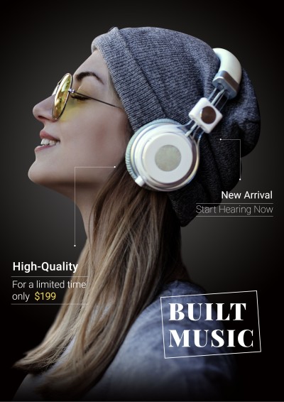 Electronic Products Headphone New Arrival Propagating Poster