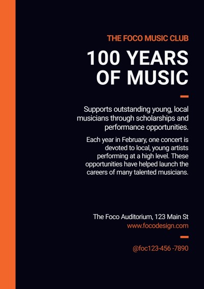 Music Instrument Club Flyer for Recruitment